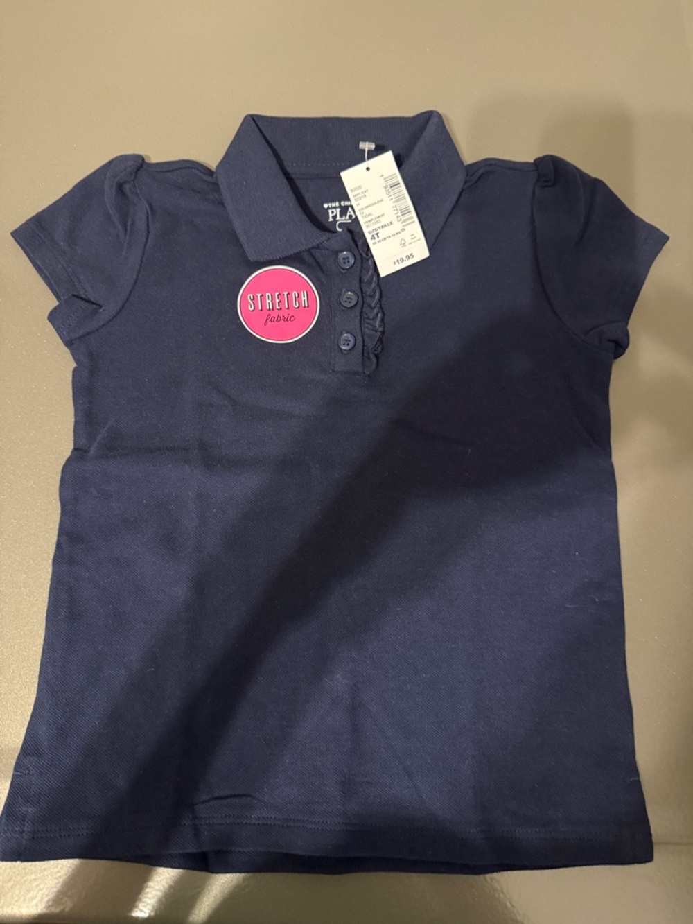 The Children's Place Navy Stretch Polo Top-Size 4T
